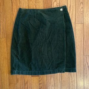 Vintage Paul Harris Design Green Corduroy Wrap Skirt